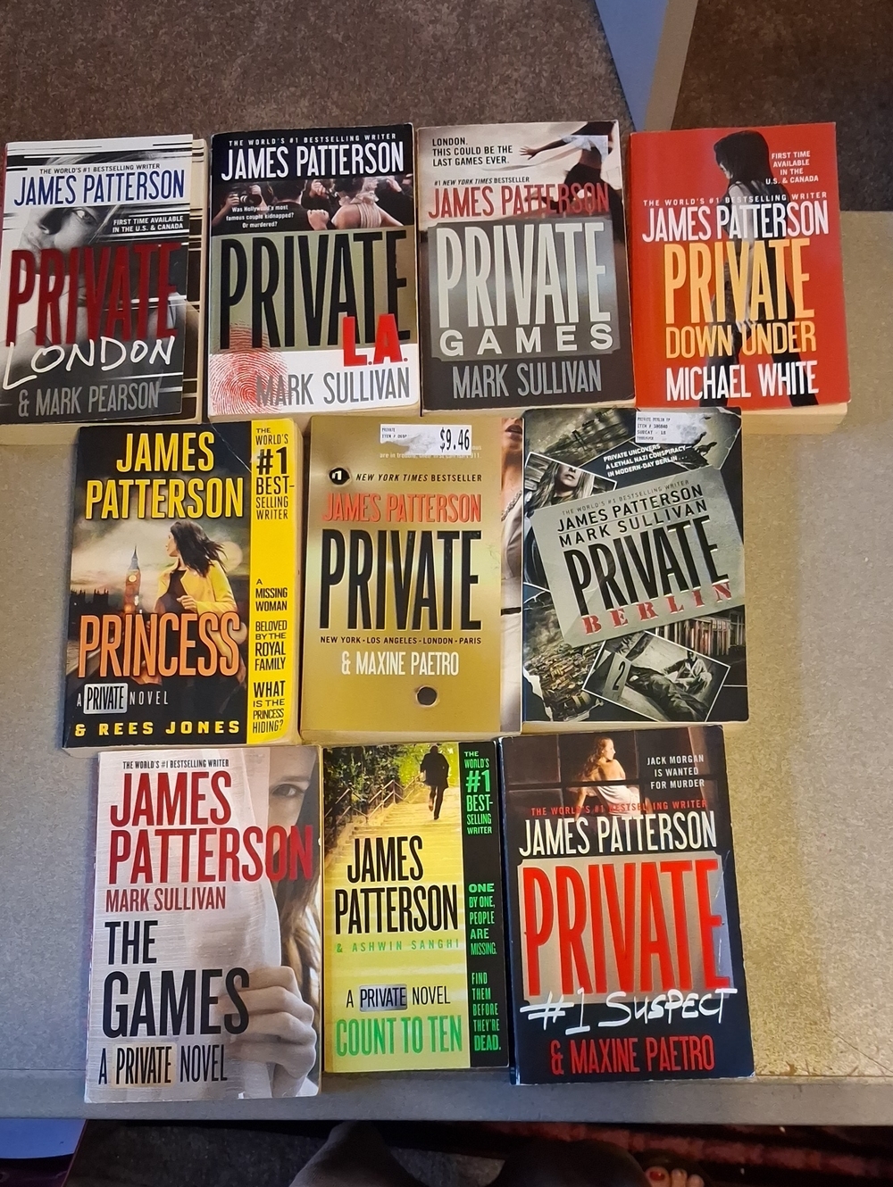 James Patterson 'Private Series' Paperback Books - Set of 10